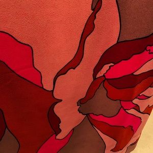 Loft dress size 00 red off white floral pattern